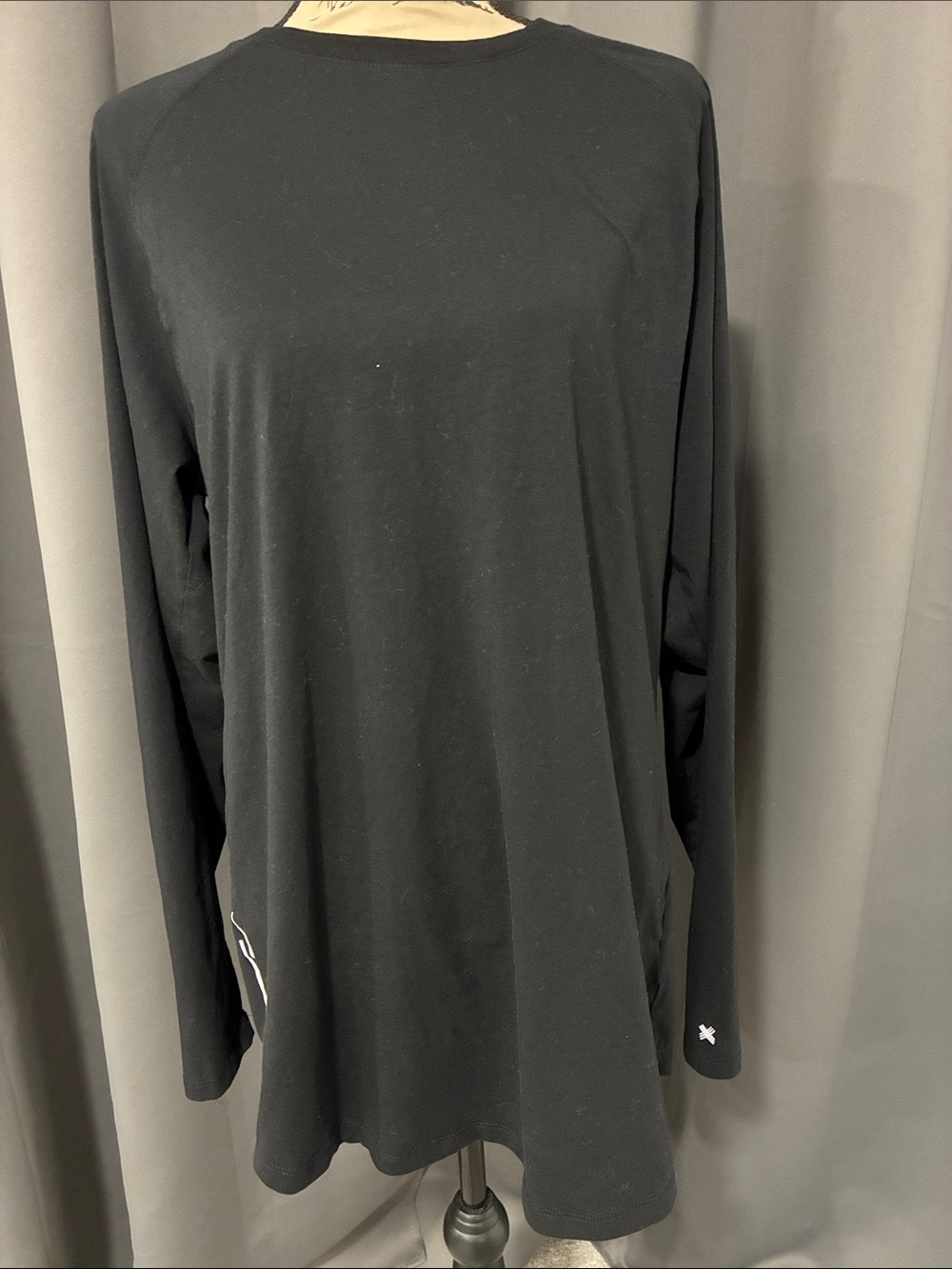 Kenneth Cole Black Active Long Sleeve Top with Logo Tag